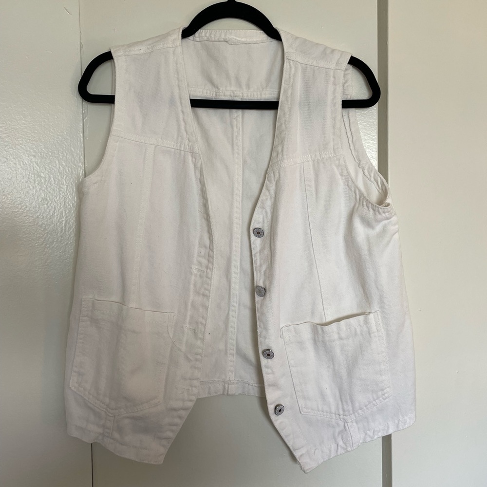 White Denim Vest
